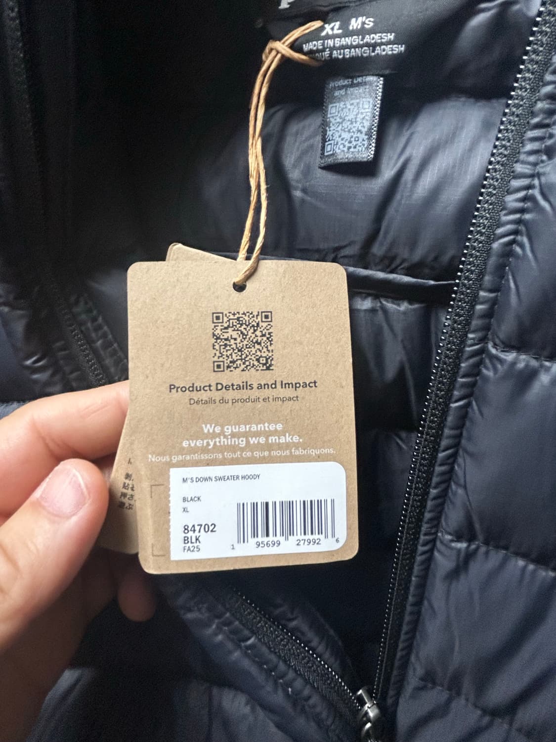 파타고니아 다운 스웨터 후디 블랙 XL 상품이미지3