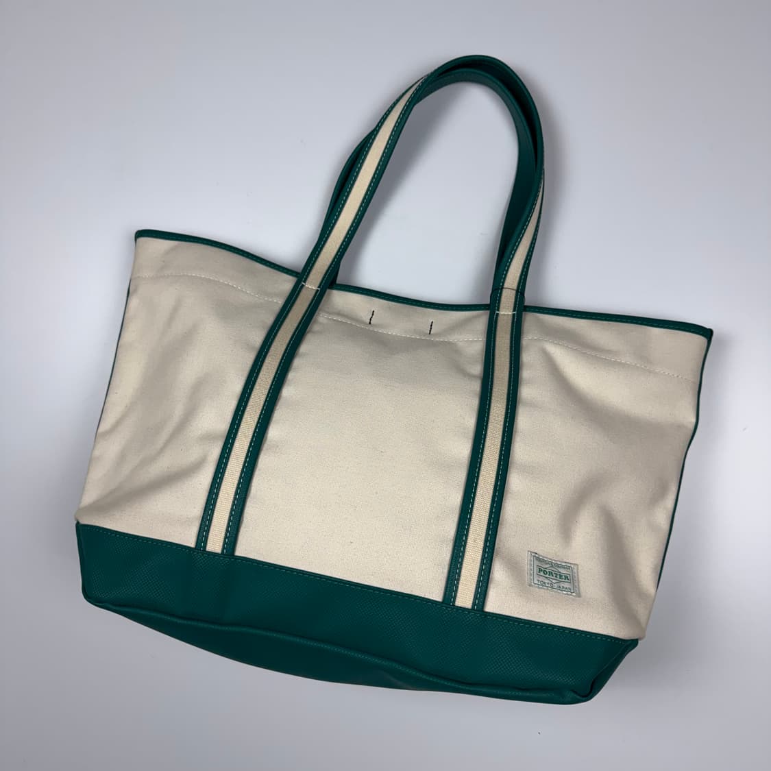 요시다포터 걸 토트백 화이트/그린 L 상품이미지2