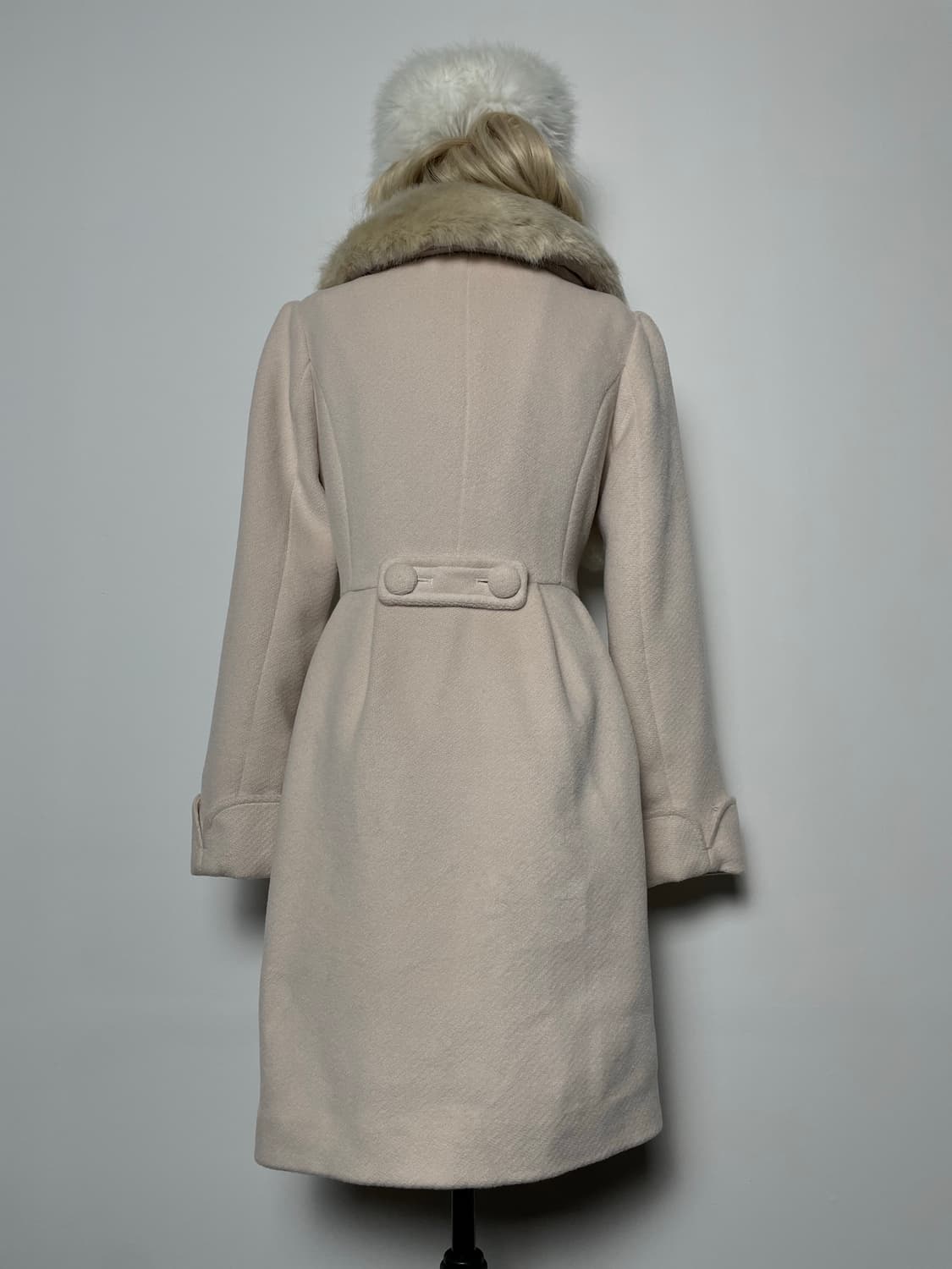 JPN 퍼 카라 크림 아이보리 핑크 화이트 코트 상품이미지3