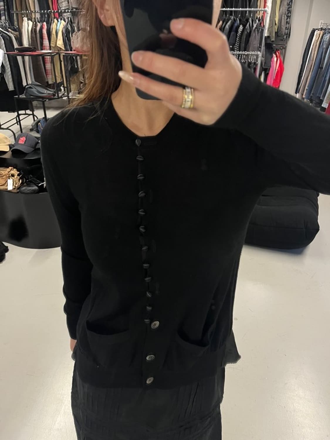 SACAI LUCK back pleats cardigan black 1  상품이미지1