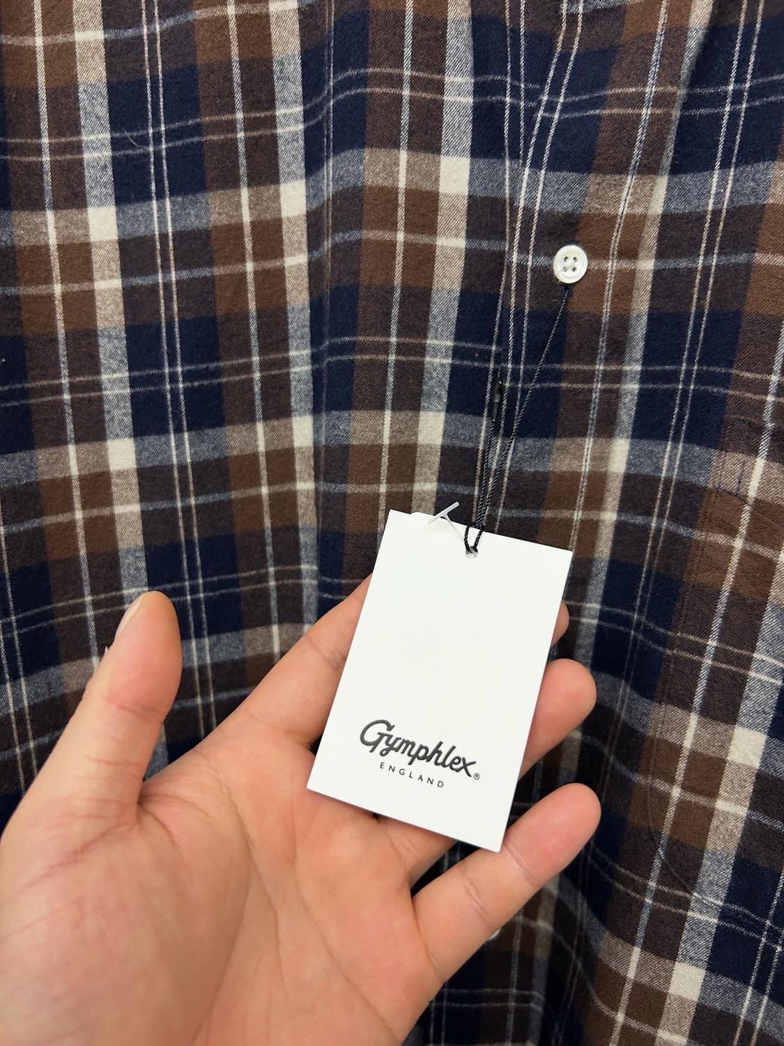 Gymphlex 짐플렉스 브라운 체크 롱 셔츠 원피스 상품이미지3