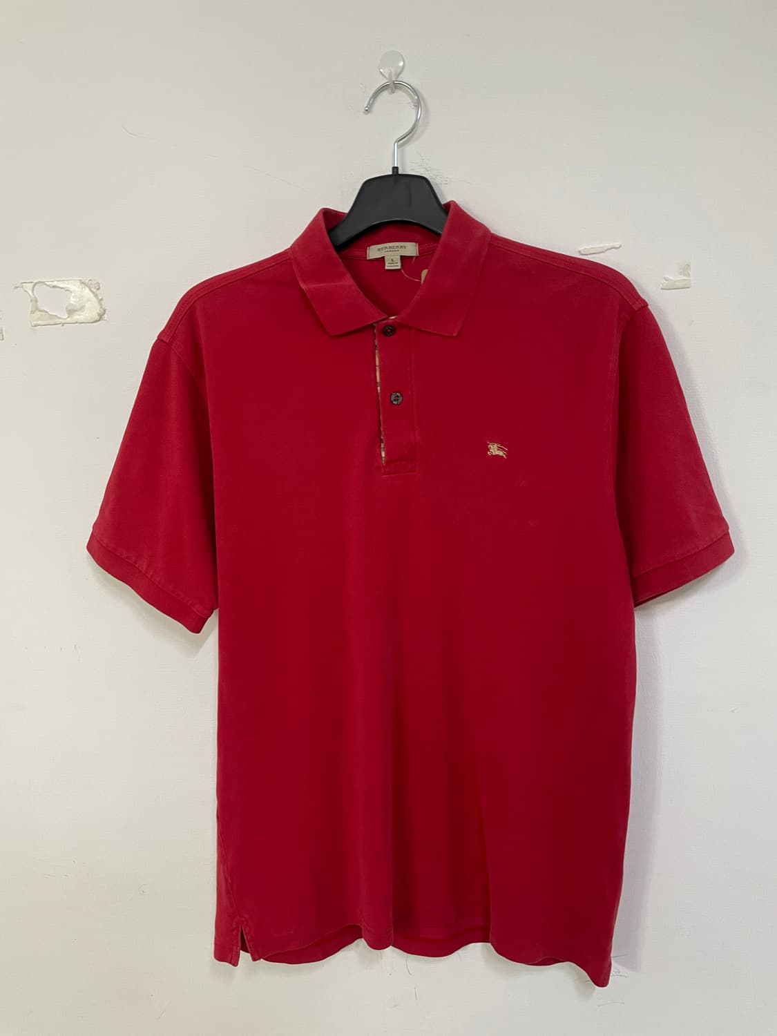 버버리 레드 반팔 폴로 티셔츠 상품이미지2
