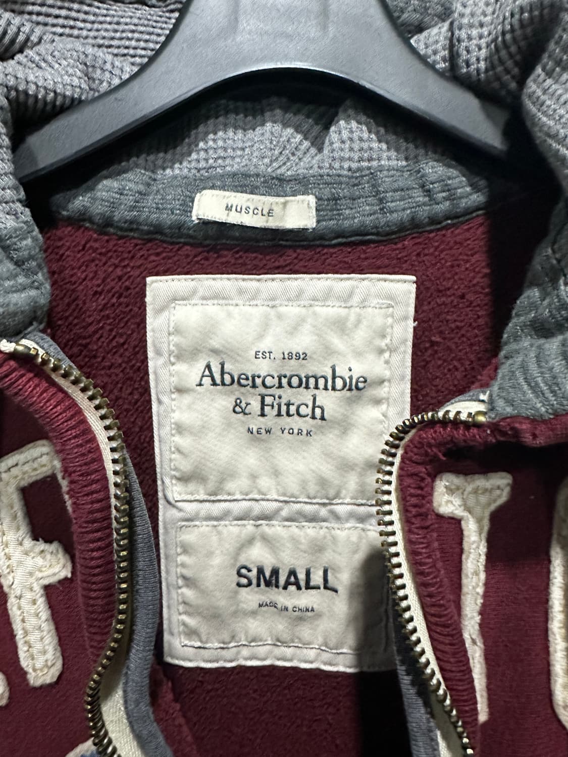 아베크롬비 후드집업 버건디S 상품이미지4