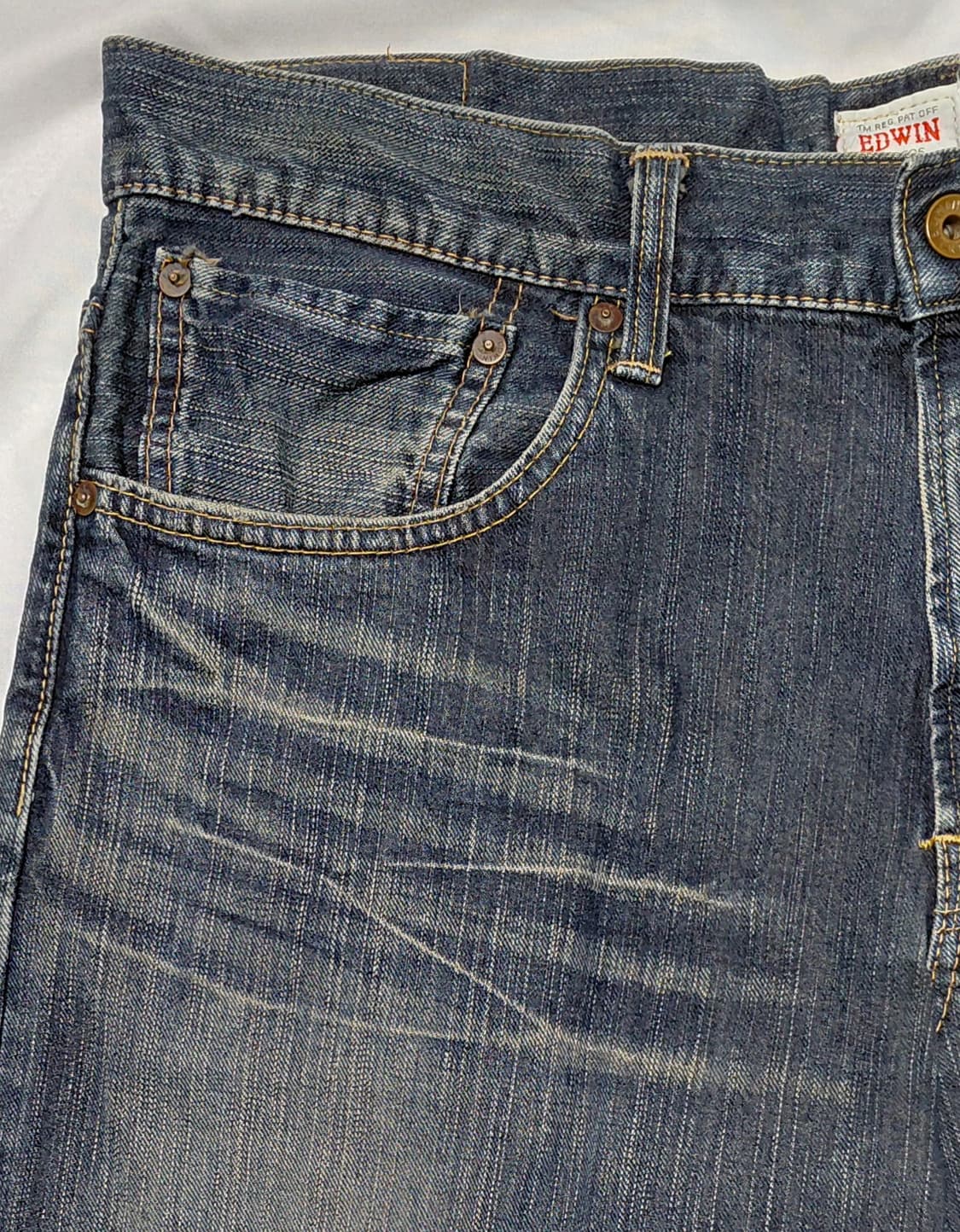 [34] 에드윈(EDWIN) LOT 505 빈티지 신치백 데님 반바지 상품이미지2