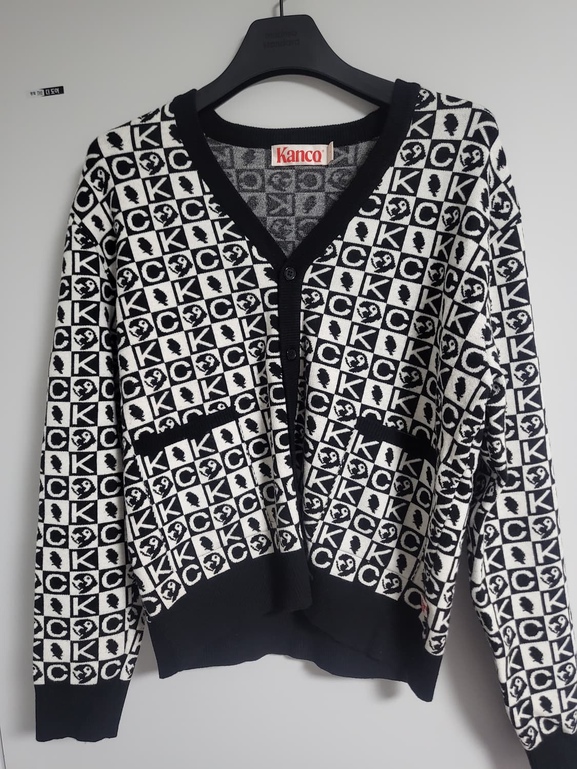 칸코 패턴 가디건 블랙 1사이즈 상품이미지1