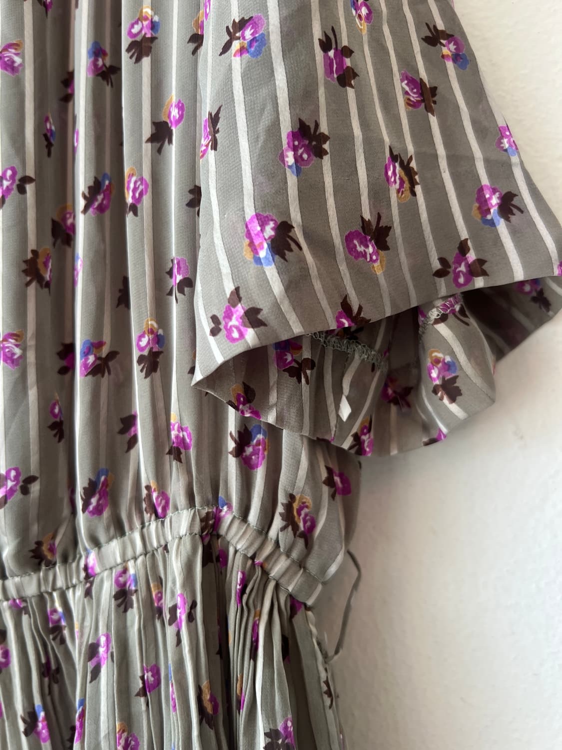 일본수입 CLEBER 여성 카키 플라워원피스 쉬폰원피스 상품이미지4