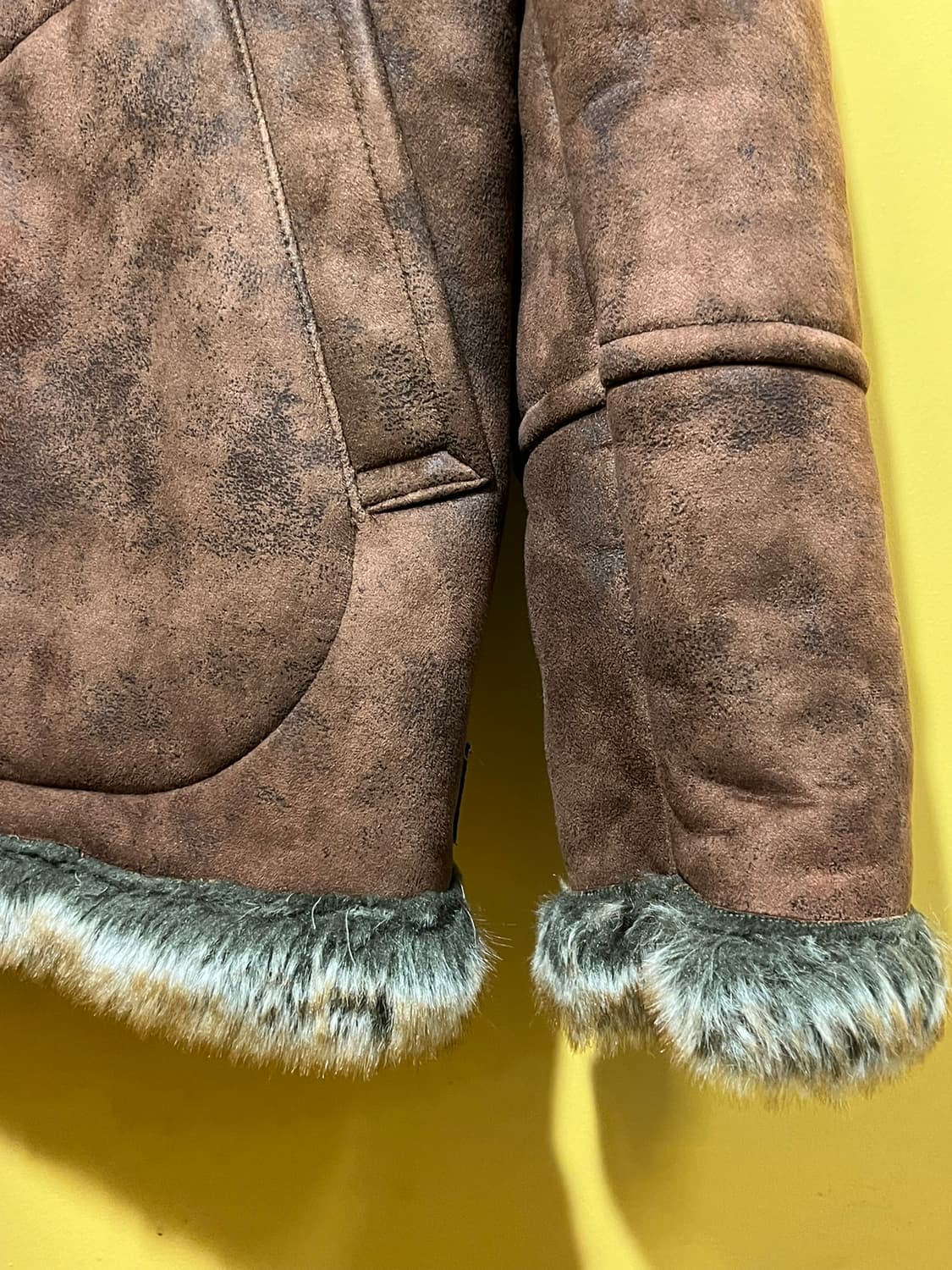 [XL] 카터스 빈티지 무스탕 자켓 브라운 퍼 트리밍 아우터 투웨이 상품이미지4