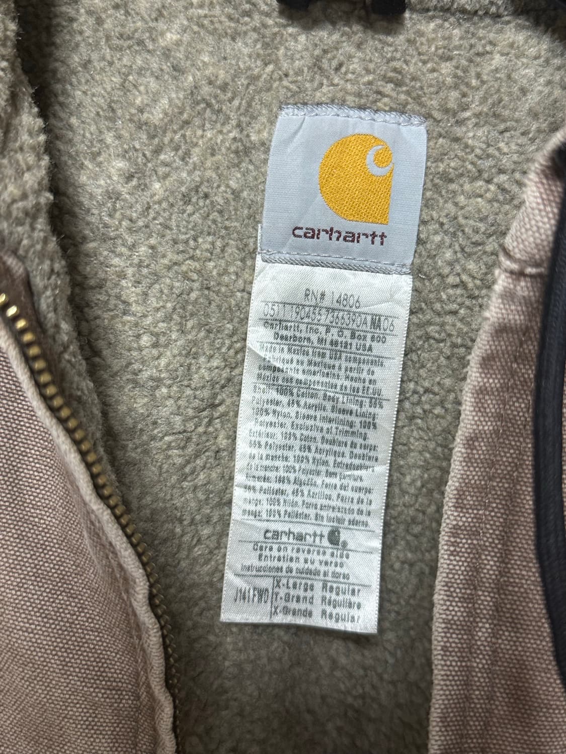 칼하트 모카색 해비아우터 데님후드집업 판매  상품이미지10