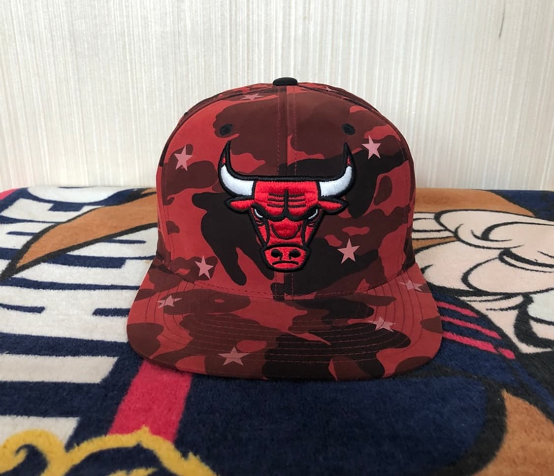 NBA 미첼앤네스 시카고불스 레드카모 스냅백/모자 상품이미지4