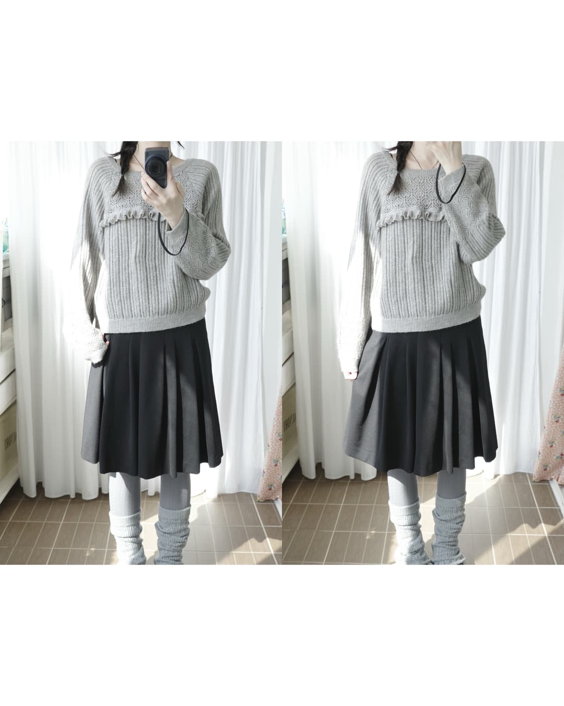 Light grey frill knit  상품이미지2