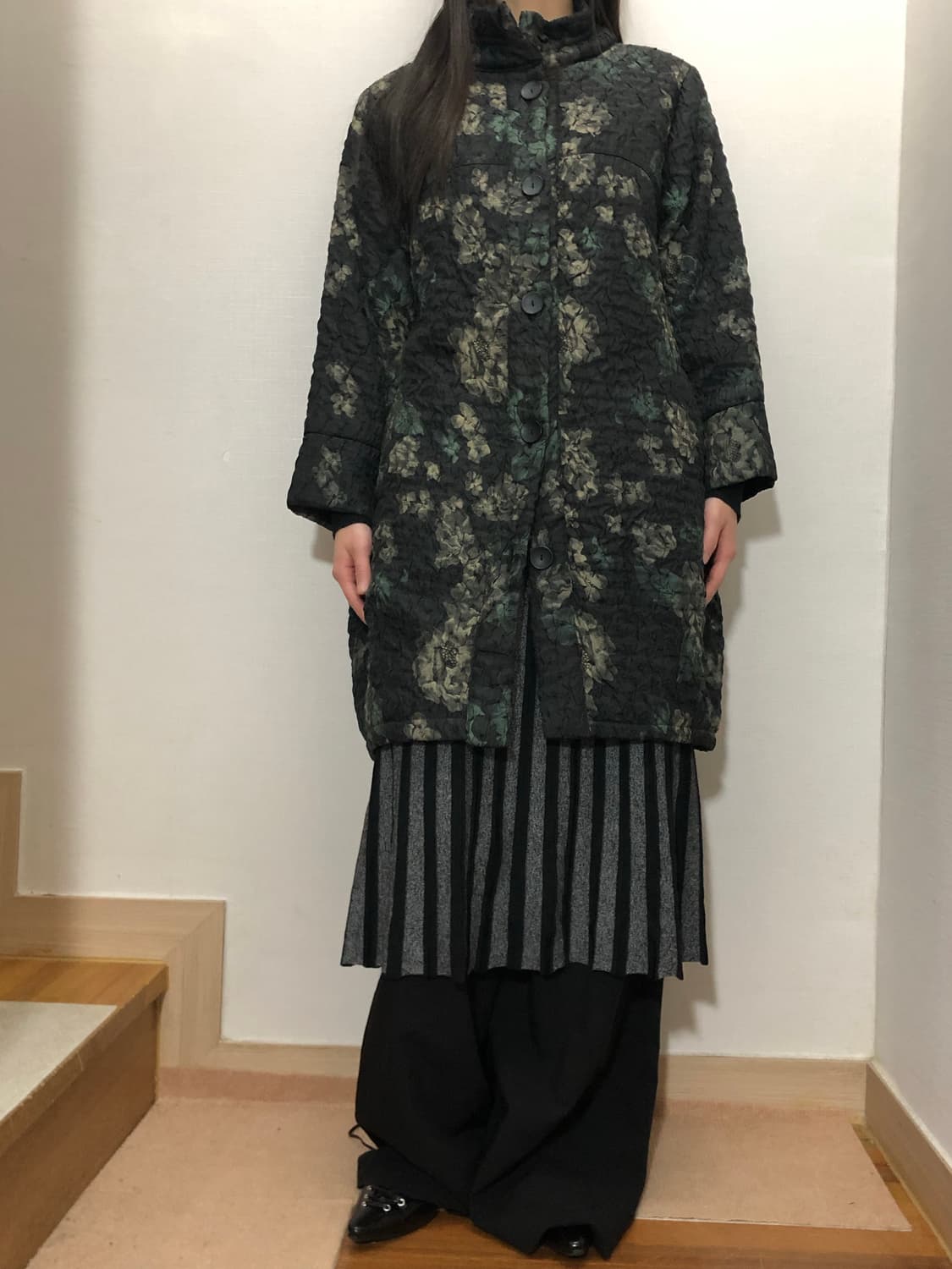 빈티지 블랙 오리엔탈 롱 코트 상품이미지4