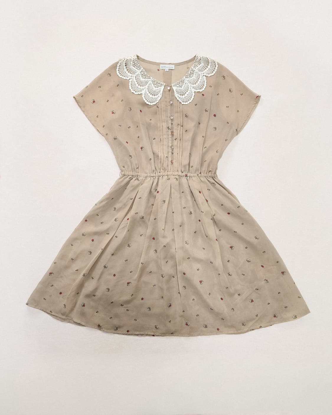 Earth music 크로셰 레이스 카라 잔꽃 쉬폰 원피스 상품이미지2