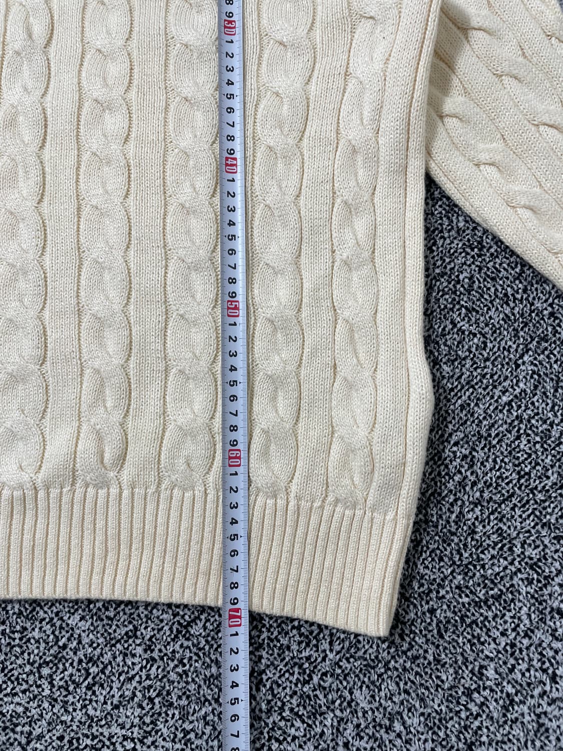 빈티지9. 폴로랄프로렌 케이블 니트 코튼 스웨터 꽈배기 크림 아이보리 상품이미지4