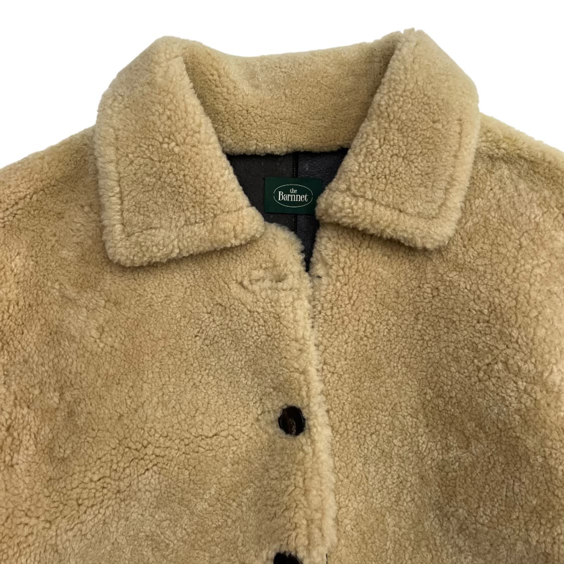 더바넷 리얼 양모 베이지 버튼 무스탕 자켓 상품이미지6