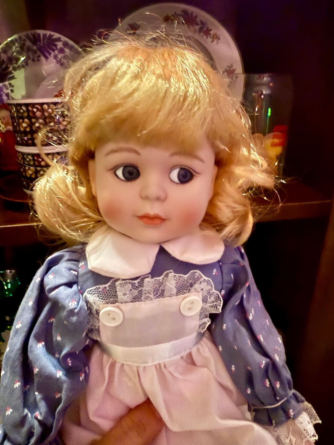 스윗하트 피겨린돌 빈티지 도자기 인형 금발 레이스 상품이미지1