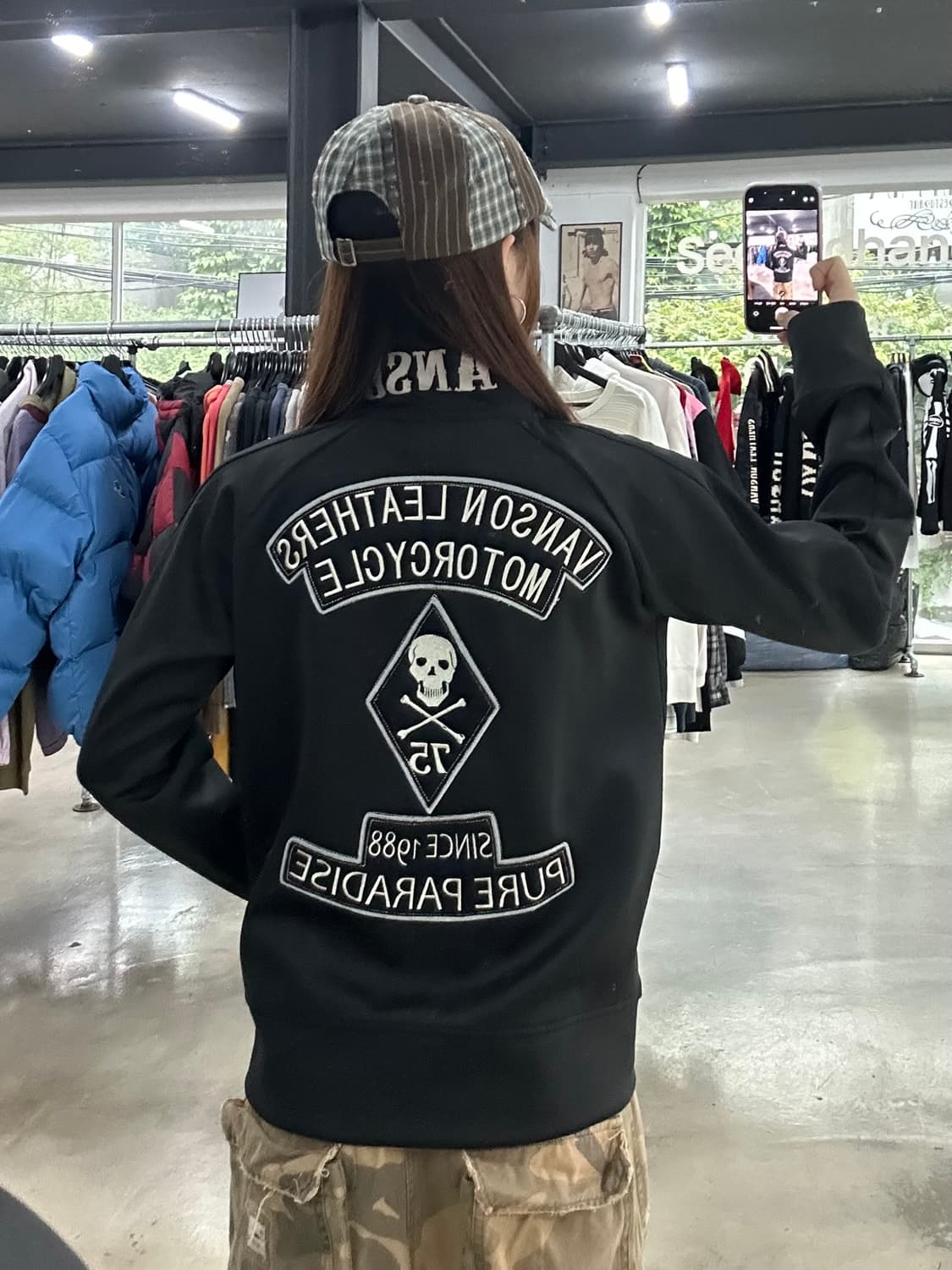 벤슨 스컬 자수와펜 하이넥 져지 상품이미지1