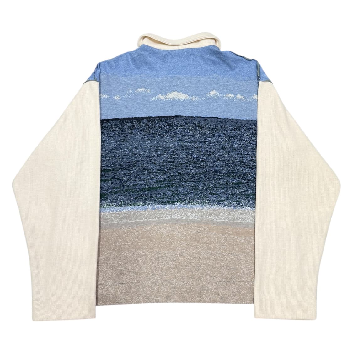 웨이비니스 더 오션 오브 프레이 앤 사일런스 오션블루 파도 가디건 상품이미지2