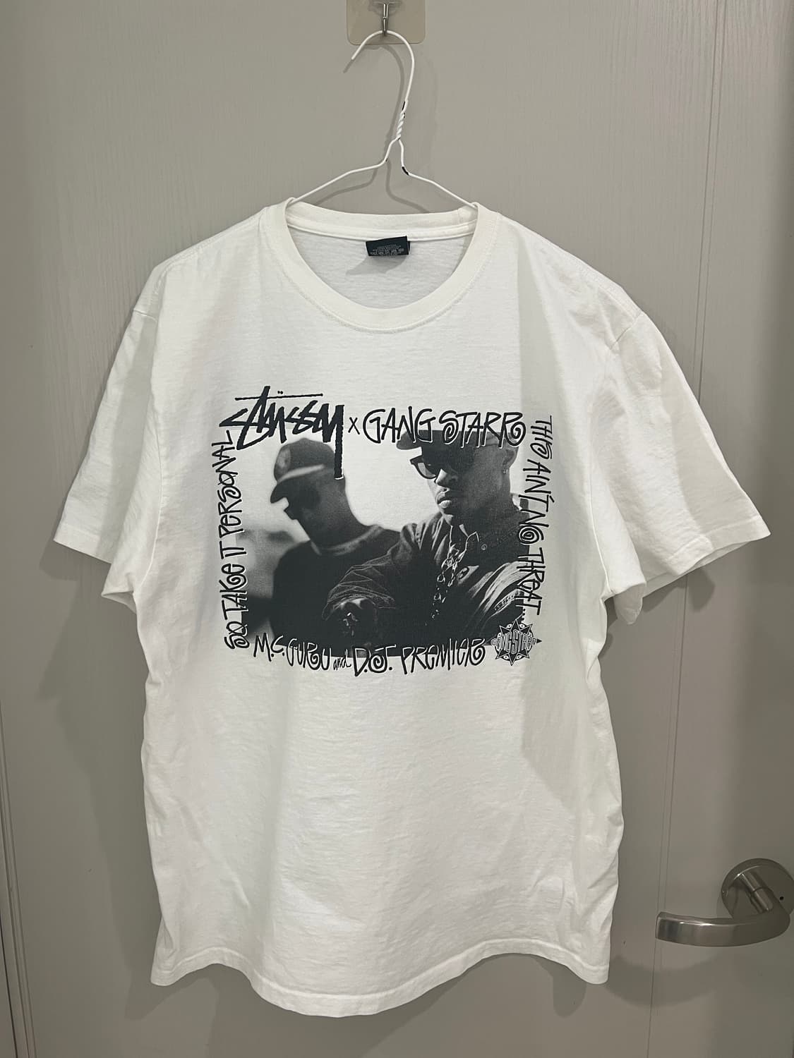 스투시 x 갱 스타 테이크 잇 퍼스널 티셔츠 화이트 (M) 상품이미지2