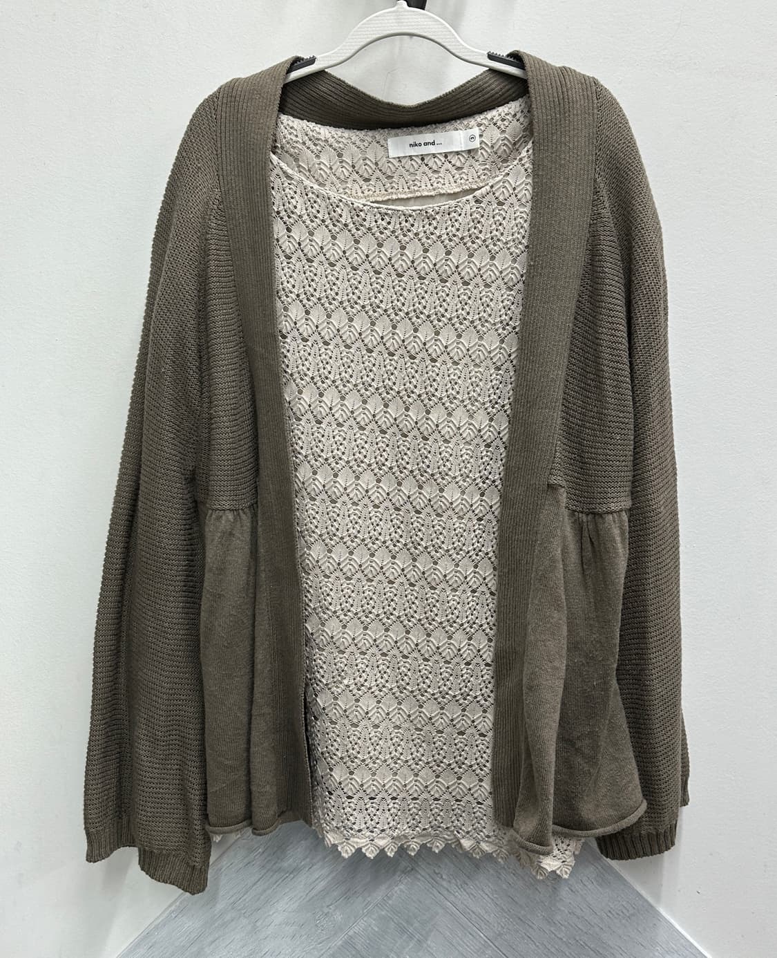 🤎하구미의 그런지 코디세트🤎 모리걸 레이스 가디건 레이어드 상품이미지4