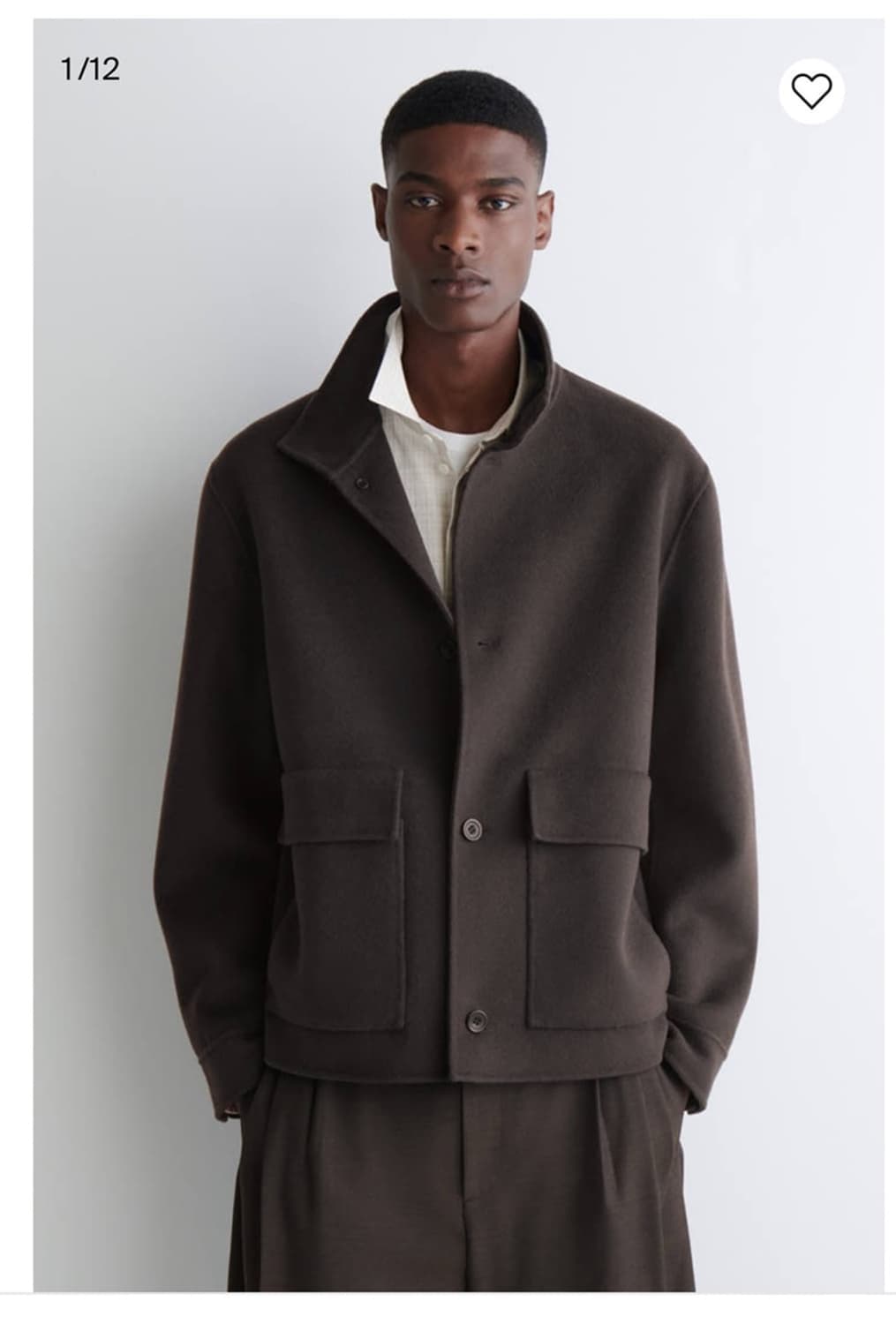 코스 더블페이스 울 퍼널넥 브라운 라지 상품이미지1