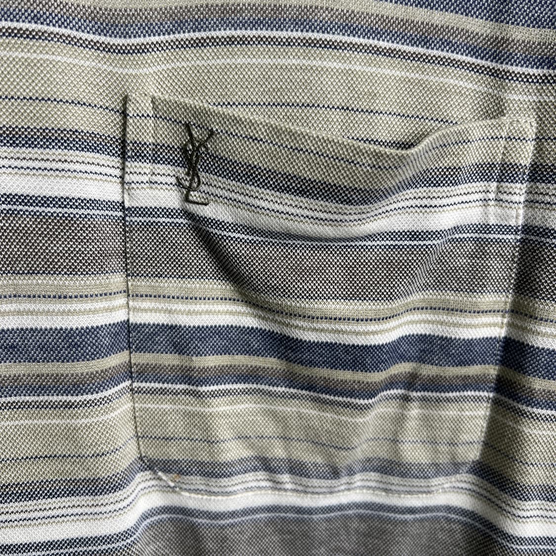 YSL 입생로랑 빈티지 스트라이프 반팔 카라 티셔츠 100 상품이미지7
