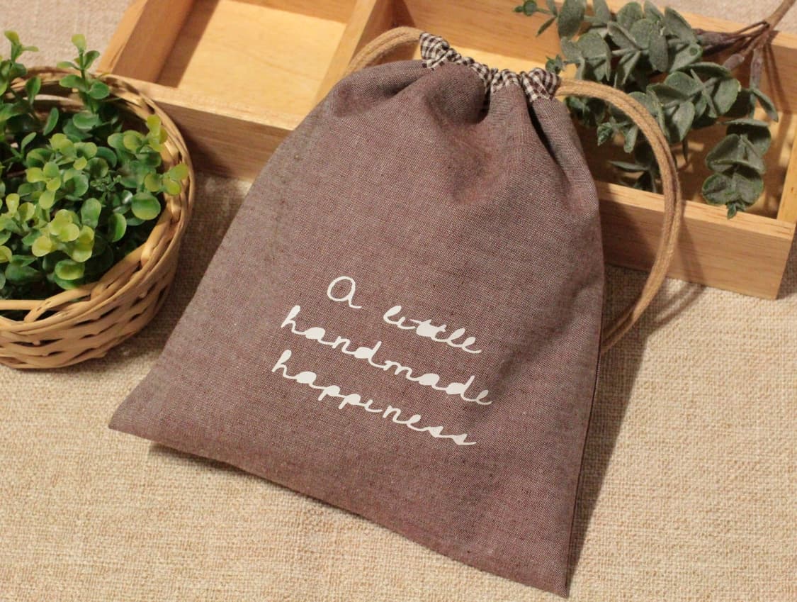 핸드메이드 브라운 스트링 파우치 상품이미지7