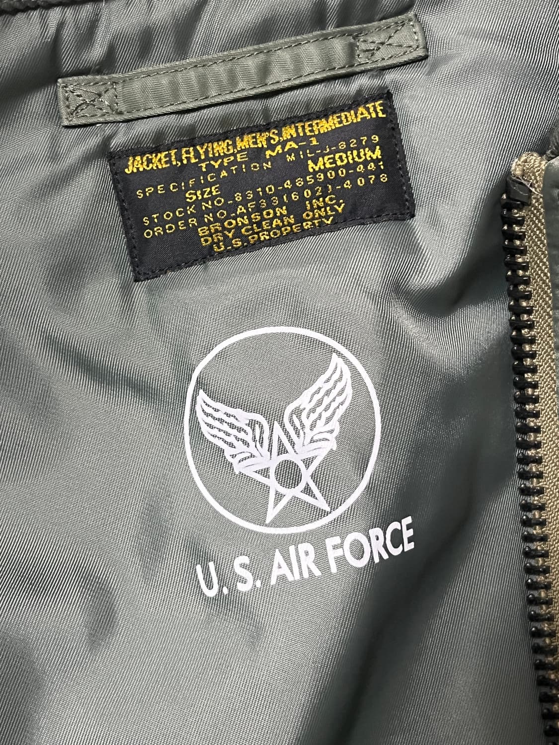 브론슨 ma-1 중국판 M사이즈 상품이미지3