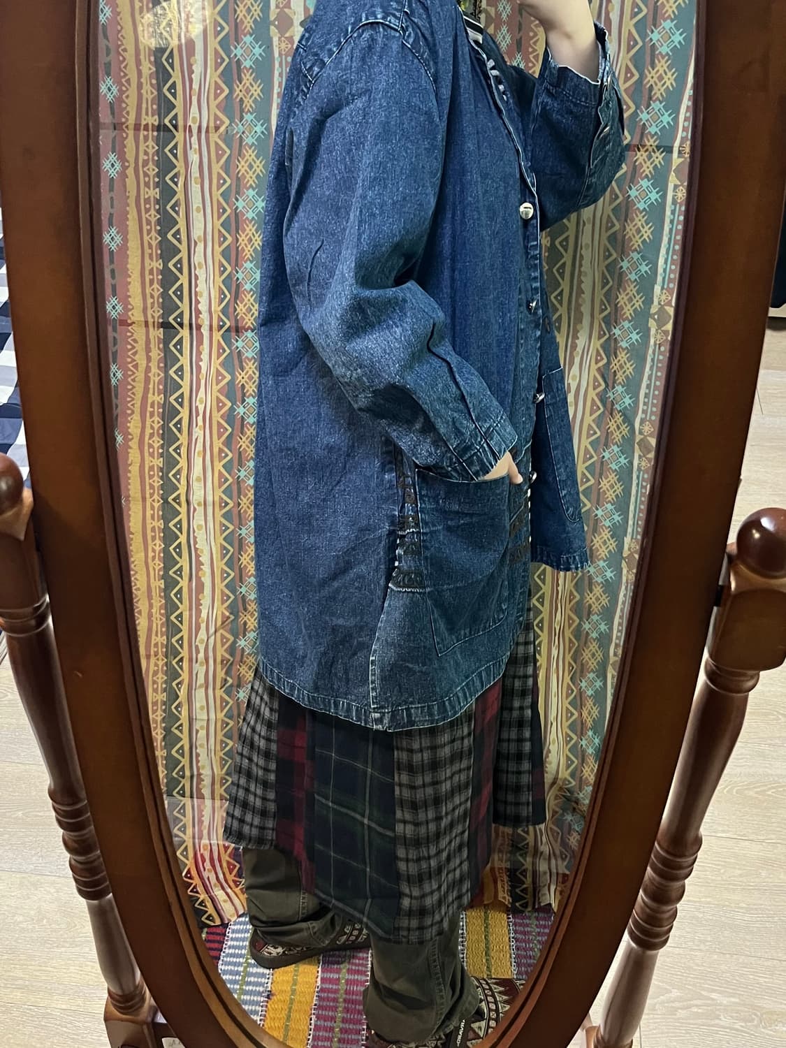 오버사이즈 자수 데님 재킷 상품이미지5