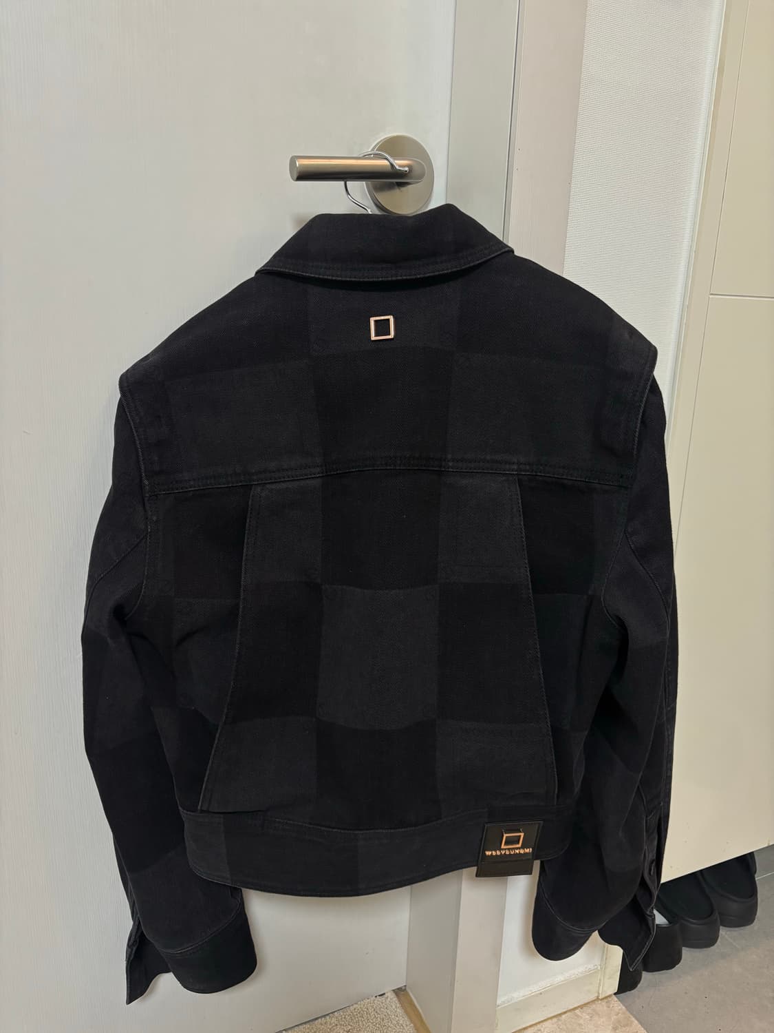 우영미 체크 데님자켓 상품이미지2