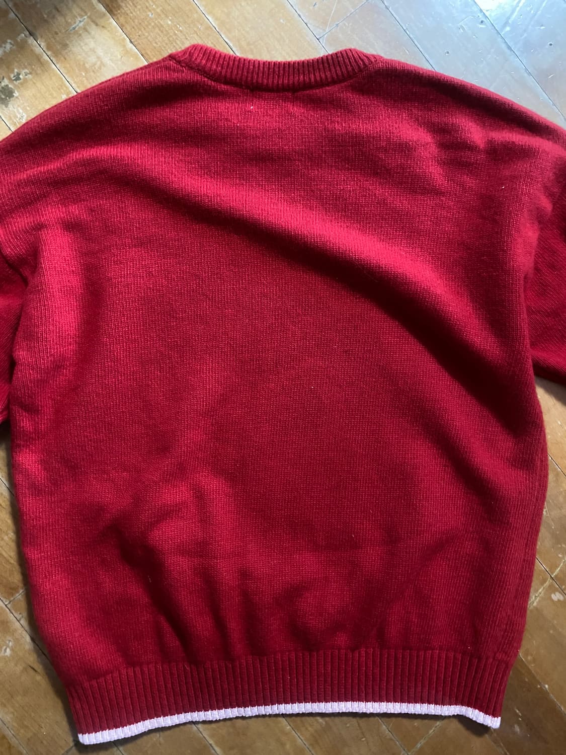 커버낫 C 로고 오버핏 니트 레드 L (100~105) 상품이미지6