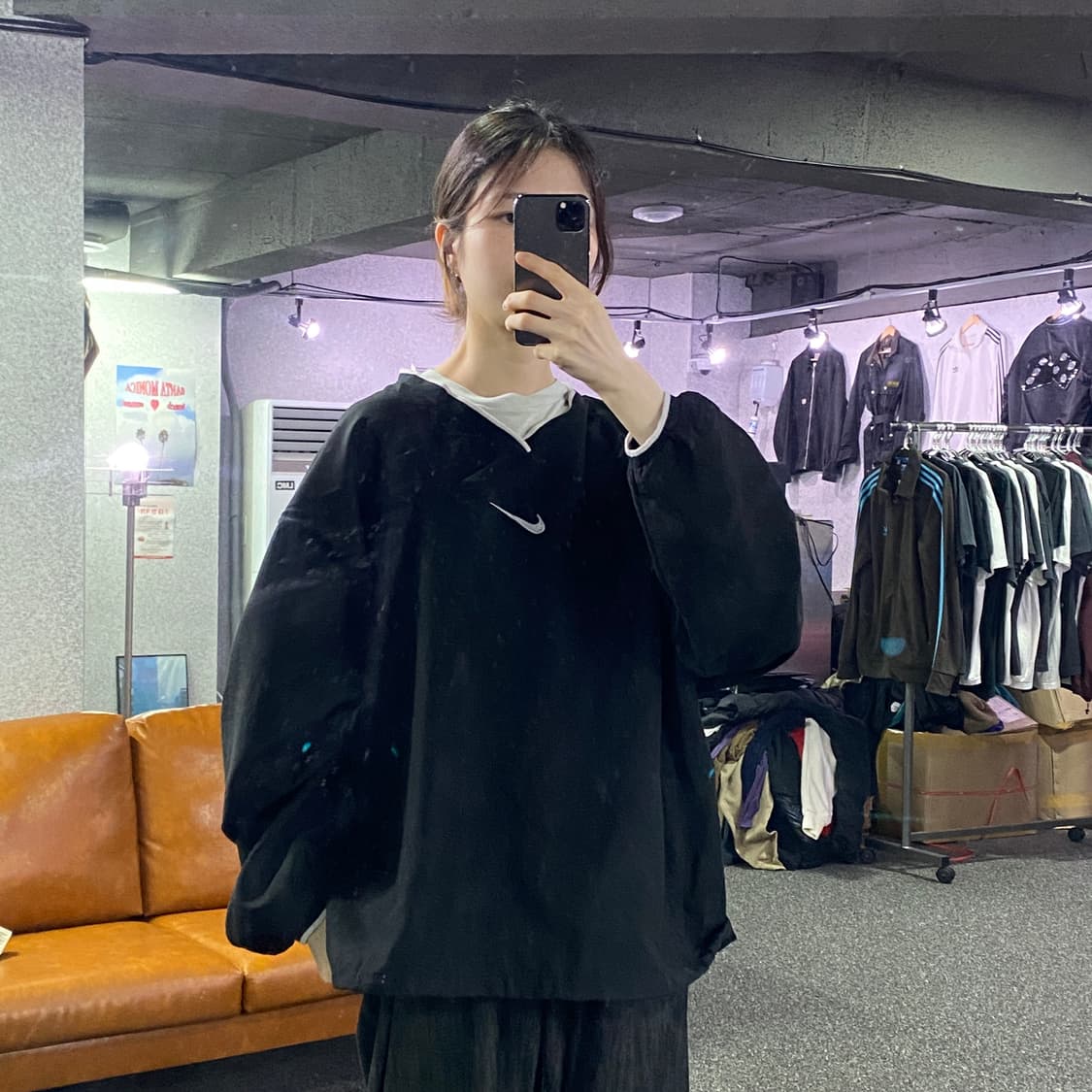 나이키 센터로고 블랙 웜업 B2068 상품이미지1