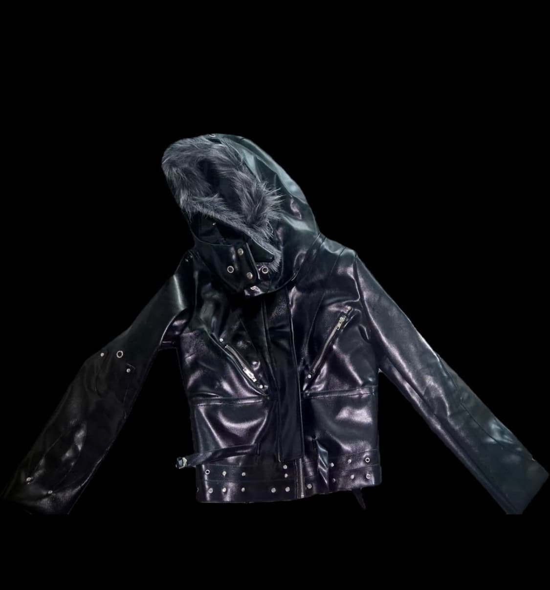 Cozy worldwide 코지 월드와이드 퍼트리밍 후드 레더재킷 상품이미지2