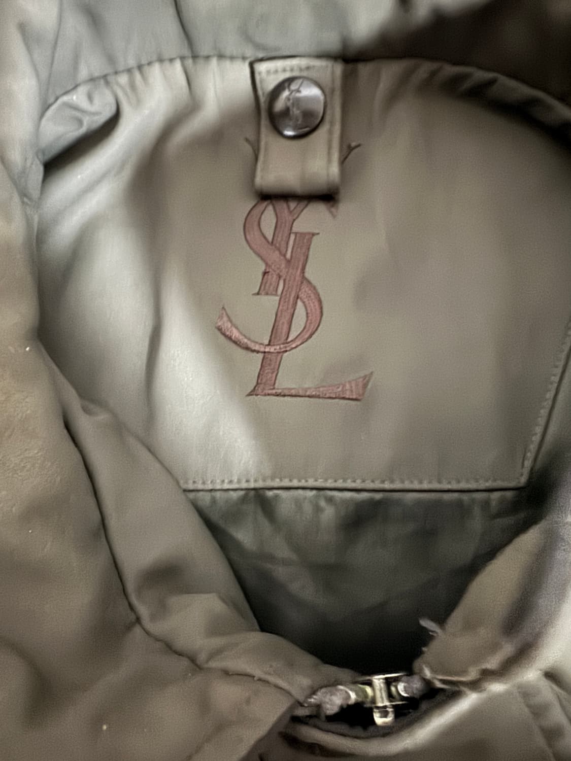 정품 입생로랑 YSL 뿌르 옴므 폴리쉘 사파리 자켓 XL 카키 상품이미지4