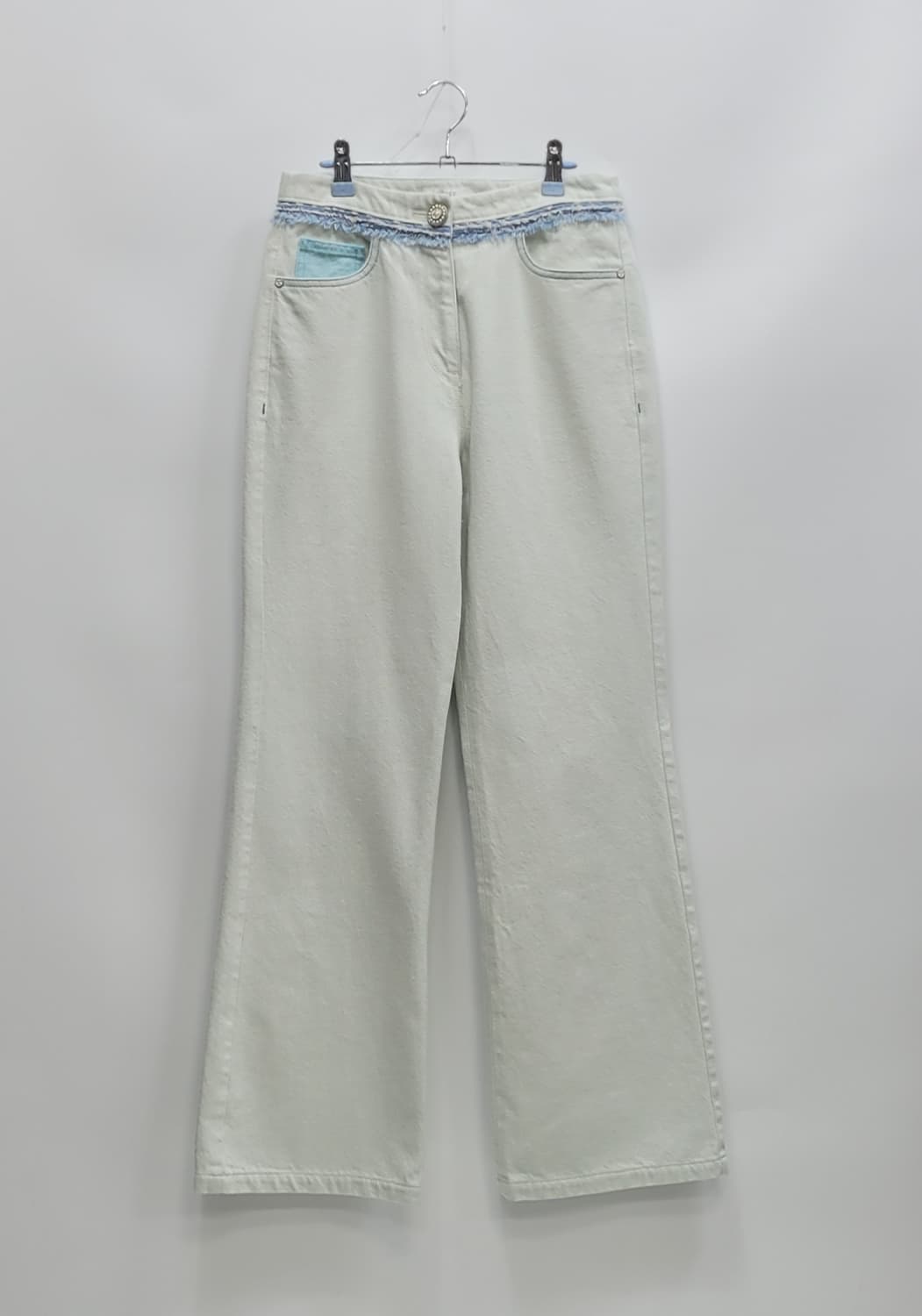 TIME 21SS 한섬 타임 와이드핏 데님 청바지 / 여 64 민트 연청 상품이미지1