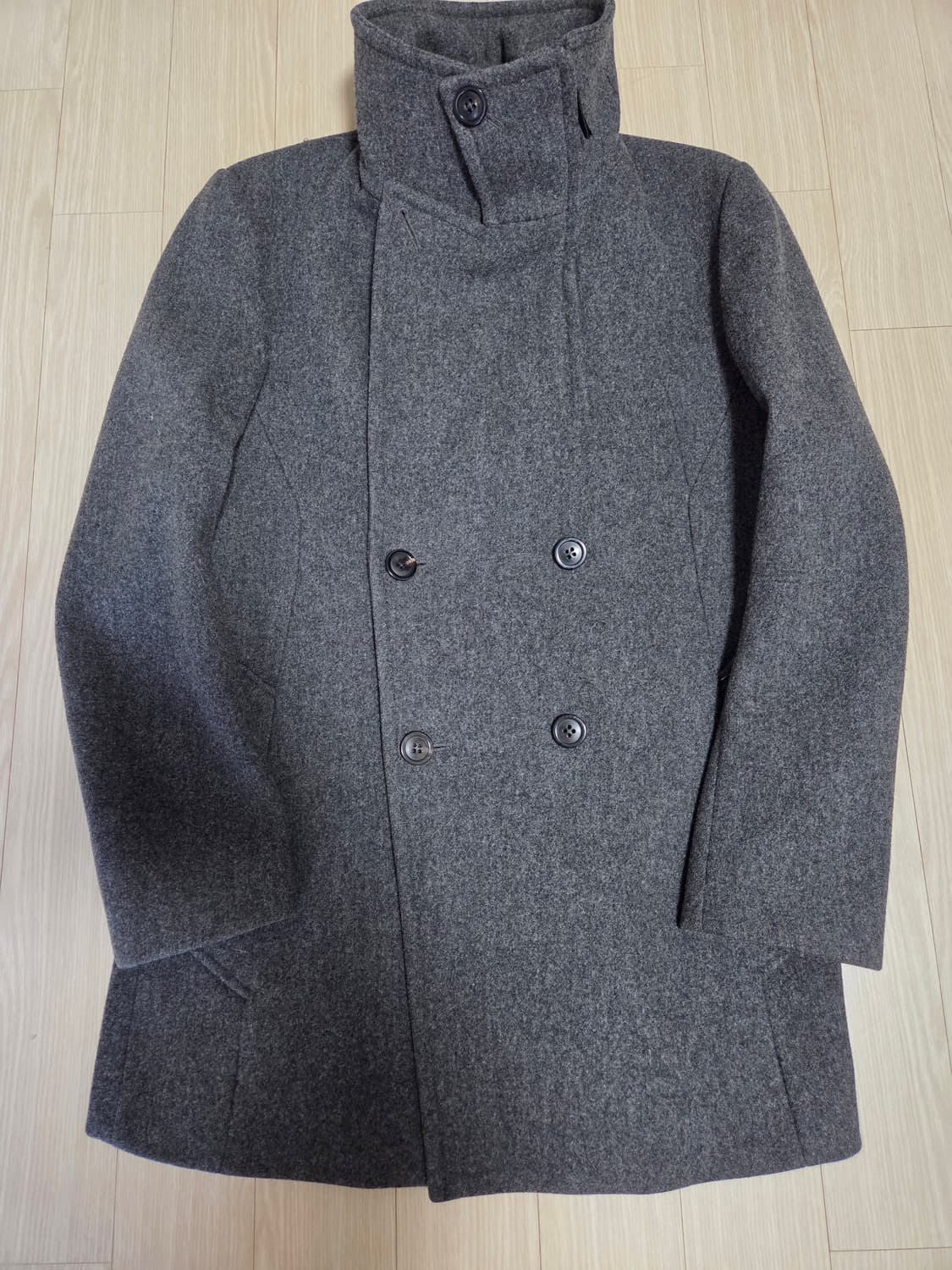 타임옴므 하이넥 더블 브레스트 피코트 상품이미지1