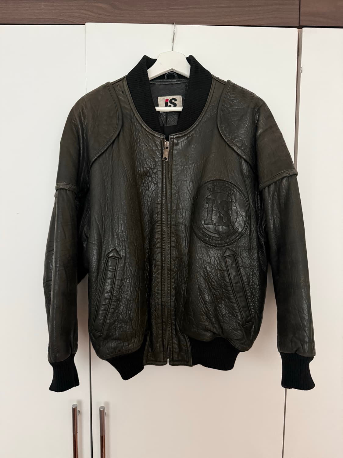 80s 이세미미야케 IS 레더봄버 (L-XL) 상품이미지1