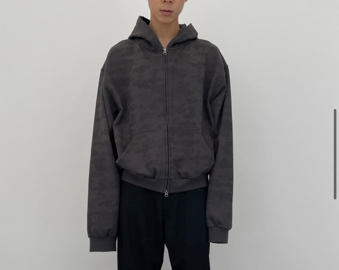 (M) 구민성 크롭 후드집업 카모 상품이미지1