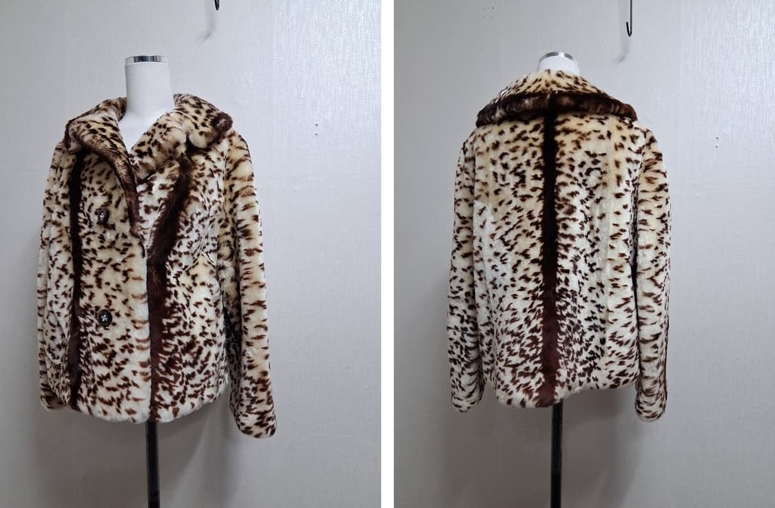 일본수입 천연모피 레오파드 양털숏쟈켓 4455  상품이미지2