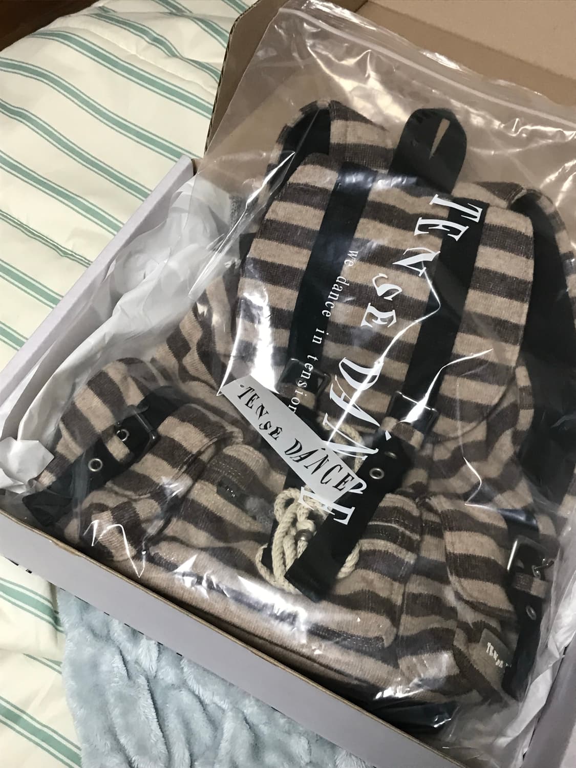 풀박스 텐스댄스 백팩 파히섬 스트라이프 가방 y2k 상품이미지1