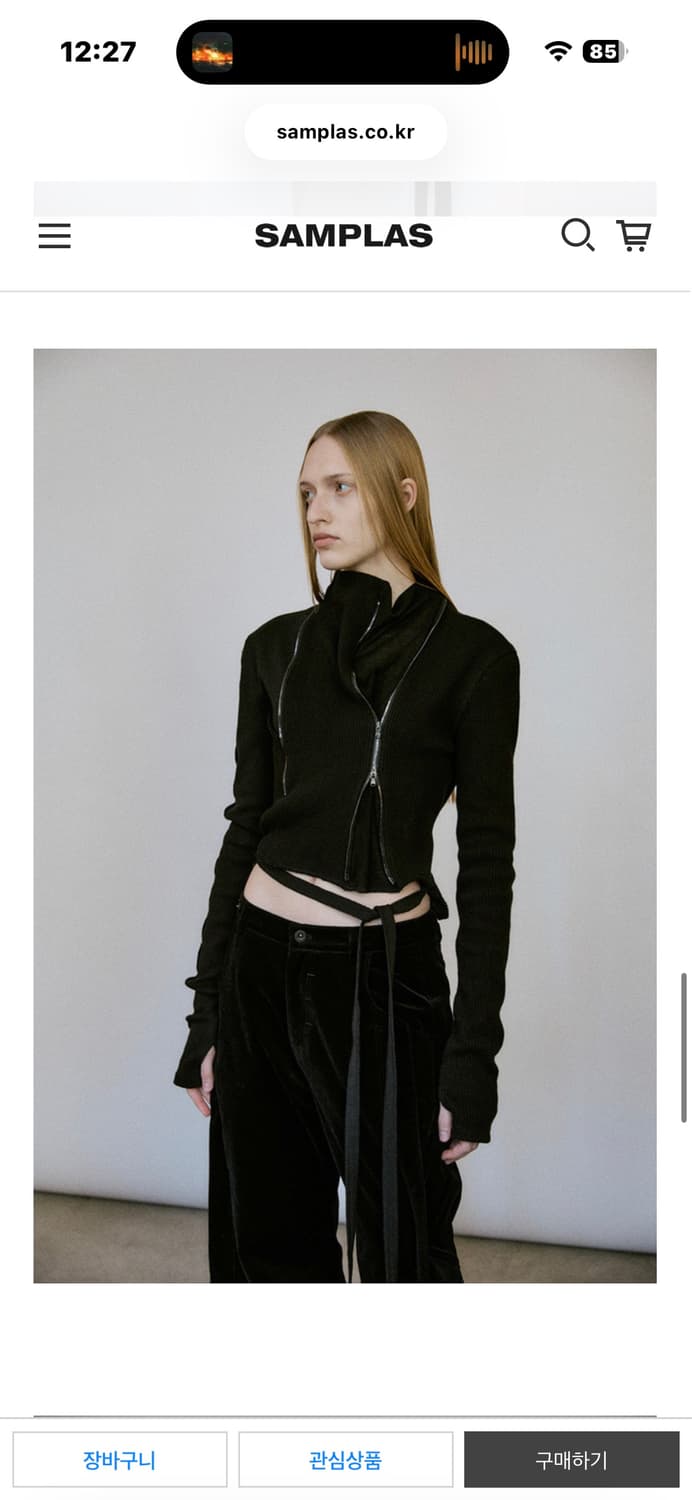 ZIP BELT EGG CLUSTER SLEEVE KNIT BLACK 상품이미지3