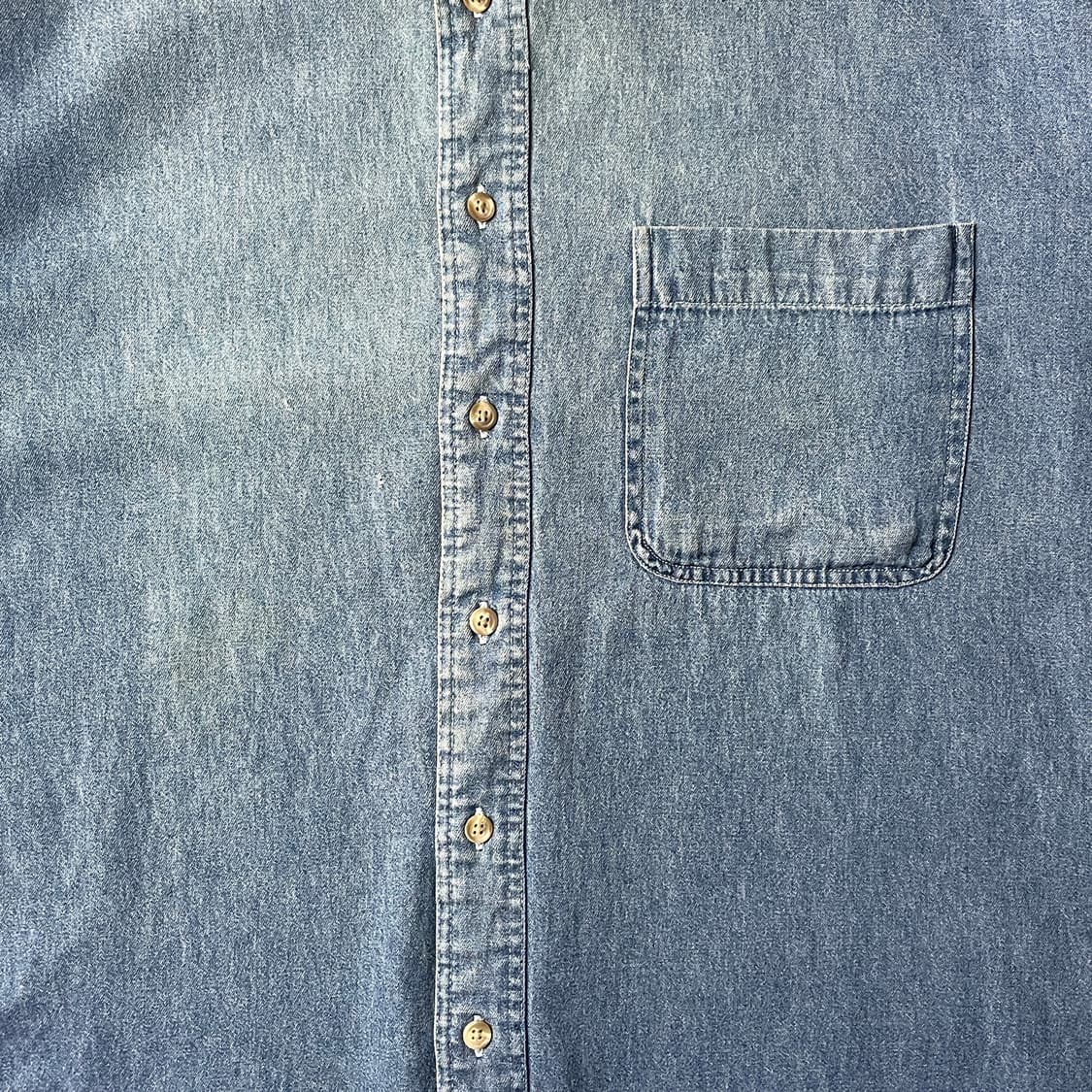VANHEUSEN 빈티지 코튼 밴드카라 데님 셔츠 A00632 상품이미지3