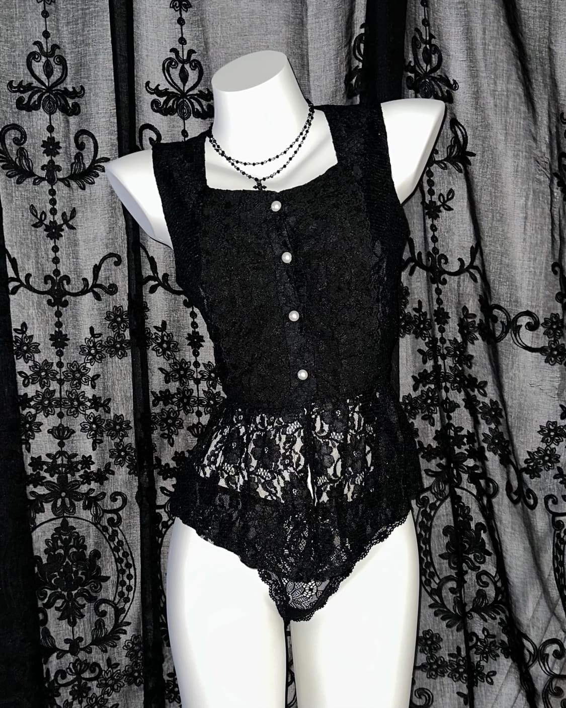 black lace vest 상품이미지1