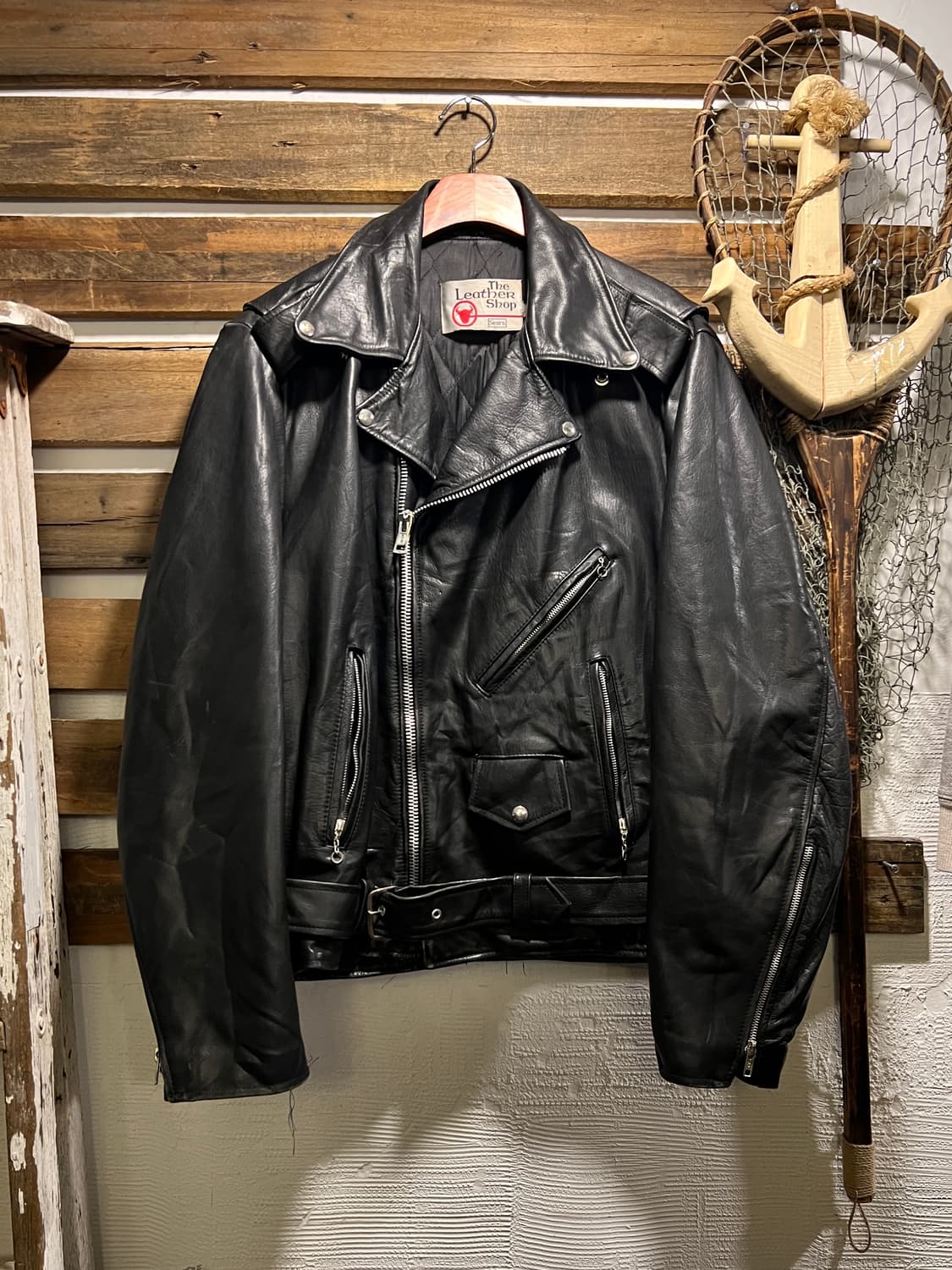 [XL]80's Sears USA 시어스 레더 샵 라이더 자켓 상품이미지1