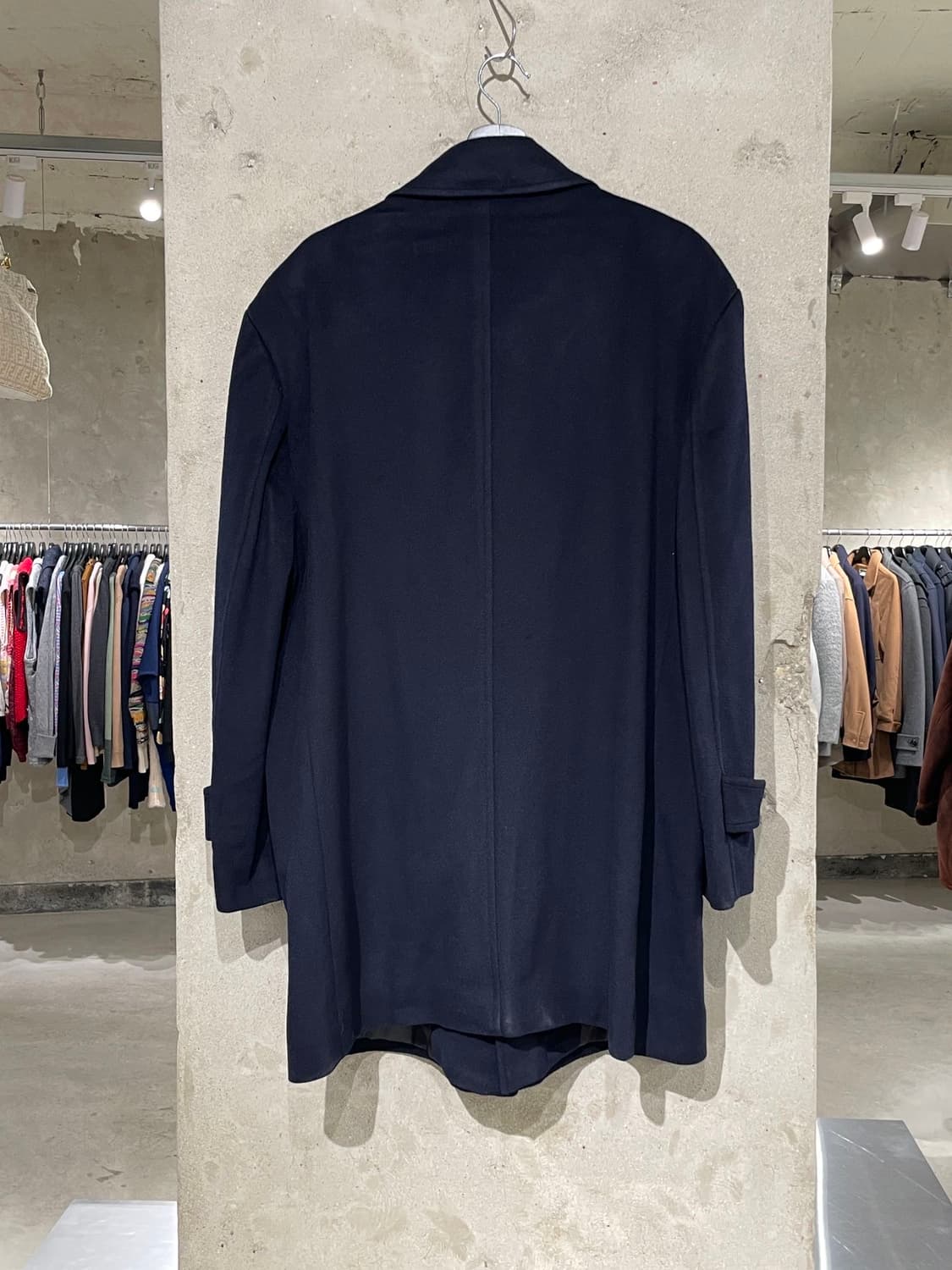 이브 생로랑 뿌르 옴므 다크 네이비 클래식 히든 버튼 울 숏 코트 상품이미지6