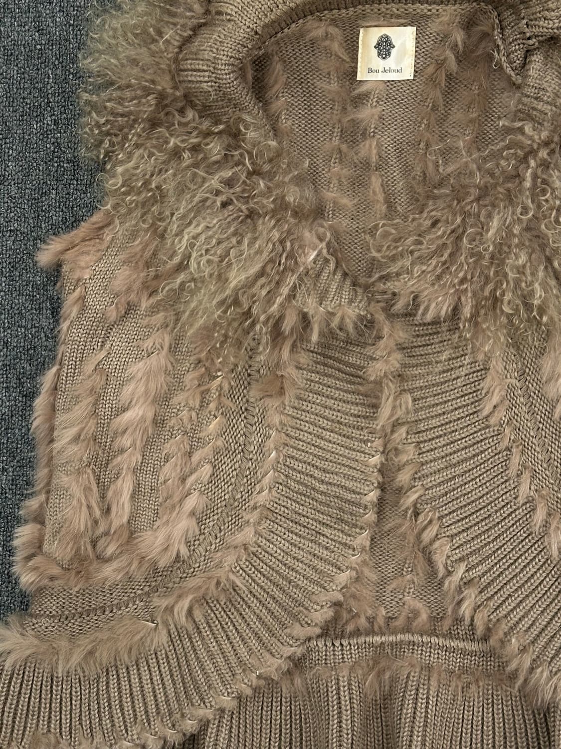 OS)Bou Jeloud 래빗 퍼 트리밍 니트 베스트 상품이미지2