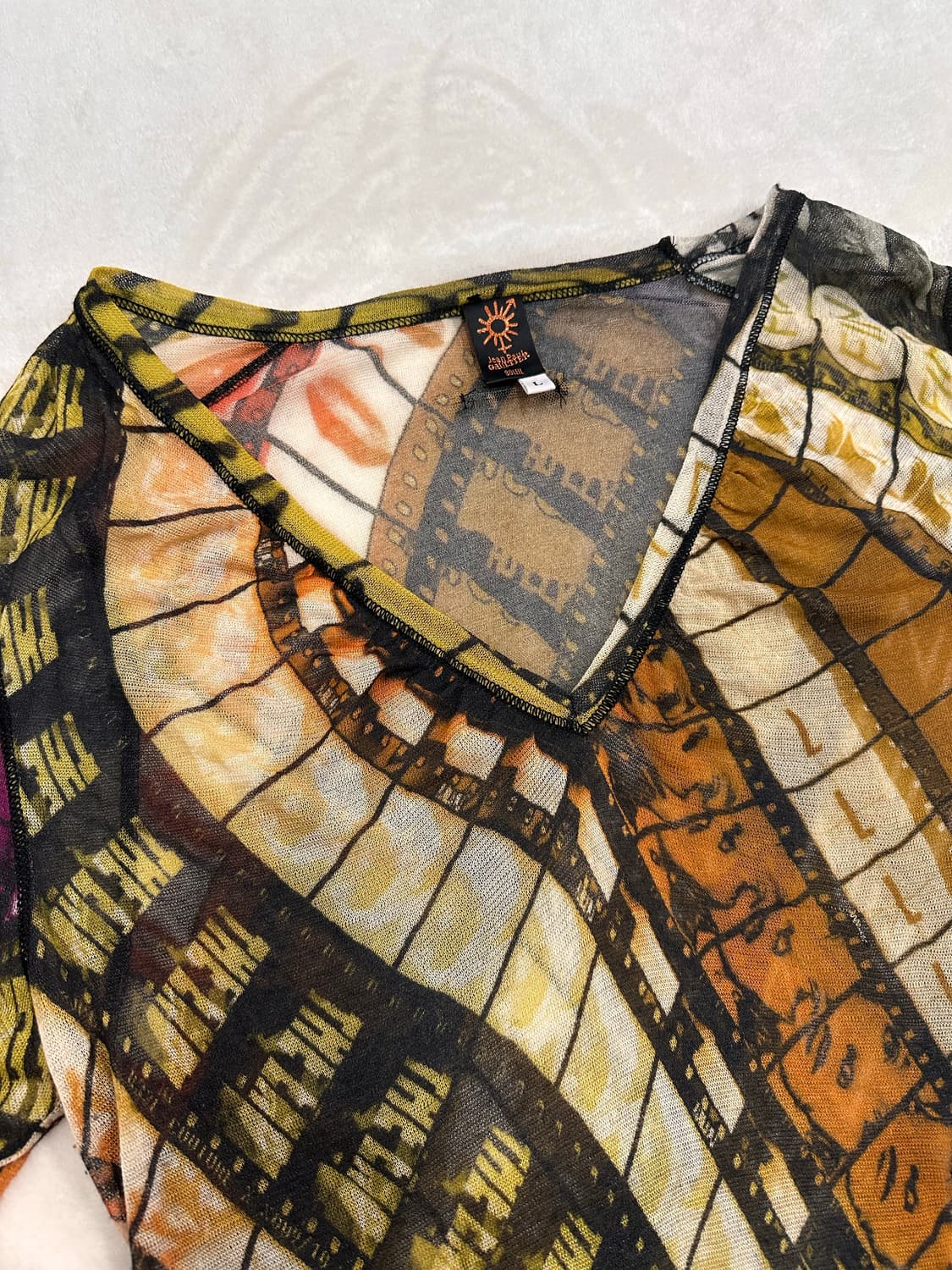 (L)90s 장폴고티에 멀티컬러 시스루 롱 슬리브 상품이미지2