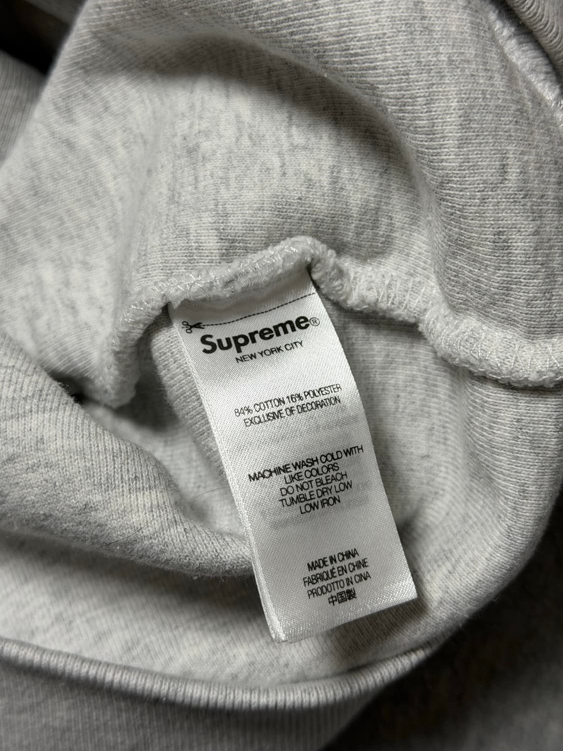 슈프림 인사이드 아웃 크루넥 맨투맨 애쉬 그레이 L 상품이미지8