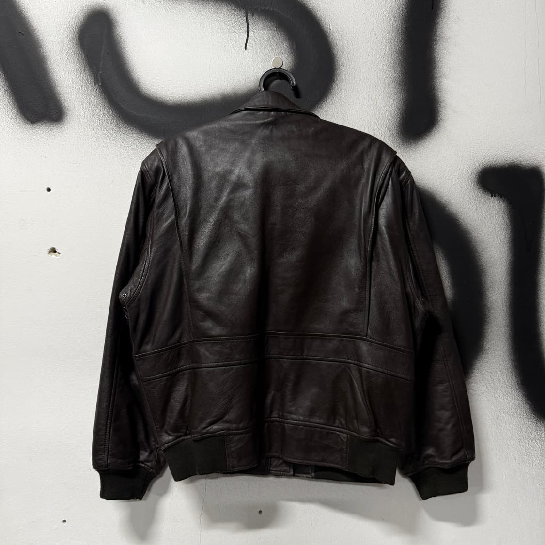 VTG 빈티지 100% 쉽스킨 양가죽 A2 퀼팅 봄버 자켓 브라운 상품이미지2