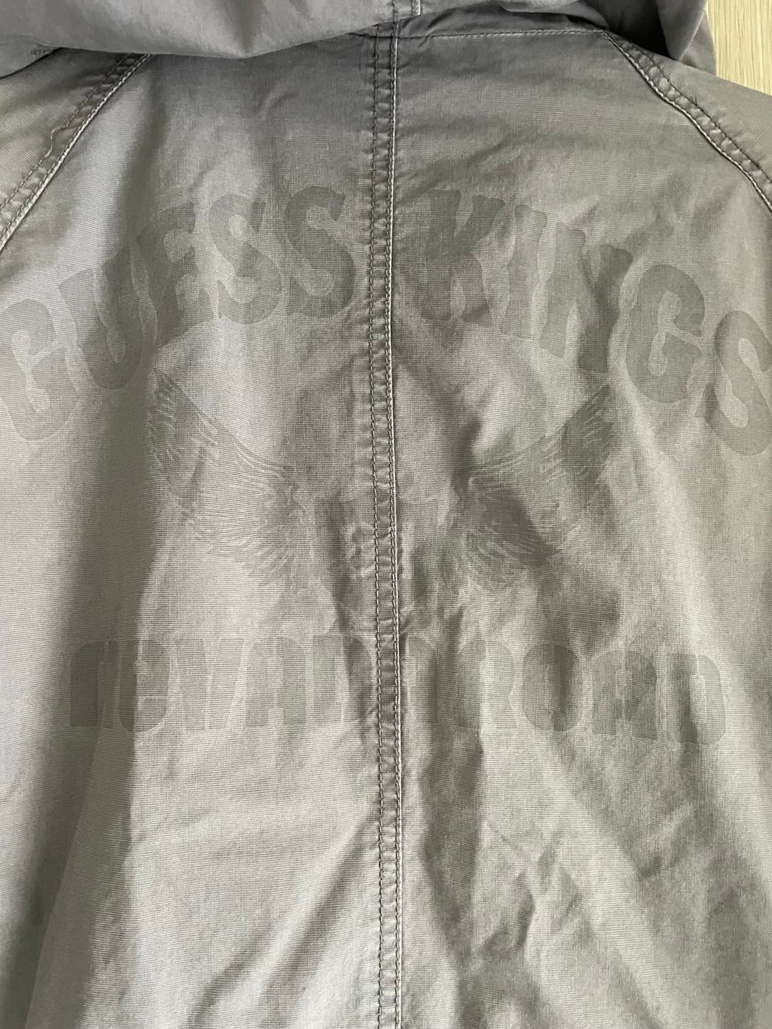 Guess 그레이 y2k 하구미 그런지 갸루 후드 야상 상품이미지7