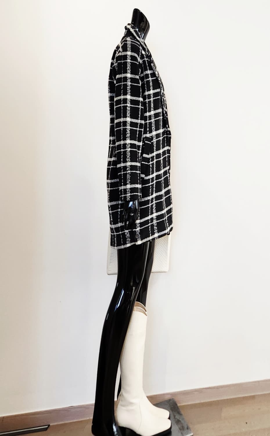 블랙체크코트  상품이미지3